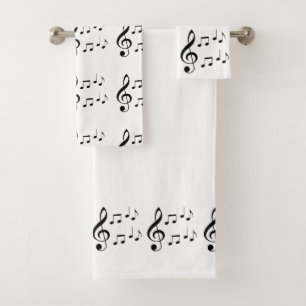 "Musiknoten-" Tuch-Set Badhandtuch Set