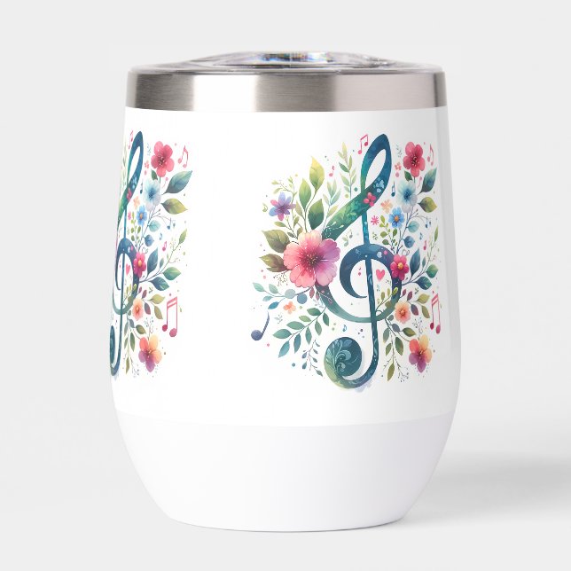 Musiknoten und Blume (Vorderseite)