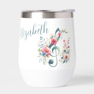 Musiknoten und Blume Personalisiert