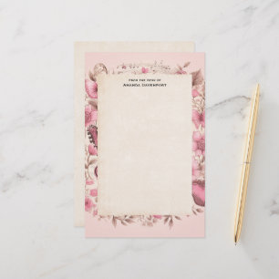 Musiknoten und Blume Retro-Stil Briefpapier