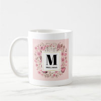 Musiknoten und Blume Retro Style Monogramm
