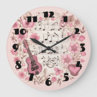 Musiknoten und Blumen im Retro-Stil