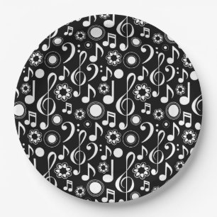 Musiknoten und Clefs Pappteller