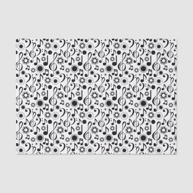 Musiknoten und Clefs Seidenpapier (Vorderseite)