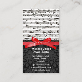 Musiknoten und Imitatrotband Visitenkarte