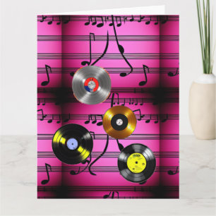 Musiknoten und Platten Karte