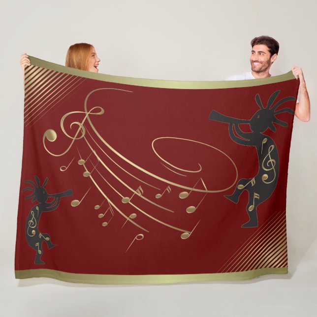 Musiknoten und Red Kokopelli Fleece Blanket (Beispiel)