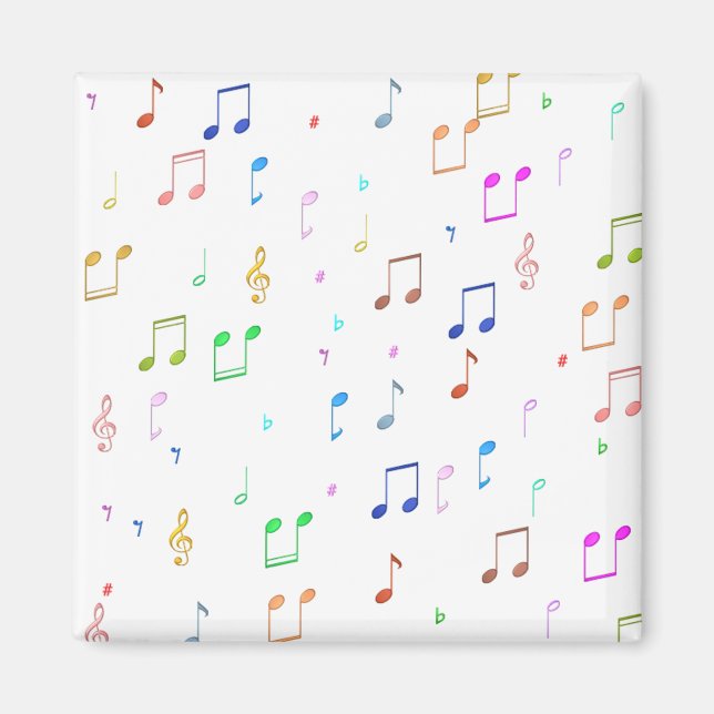 Musiknoten und Symbole Magnet (Vorne)