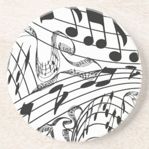 MUSIKNOTEN-UNTERSETZER-WEISS SANDSTEIN UNTERSETZER