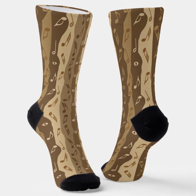 Musiknoten Vertikale Streifen Socken (Gewinkelt)