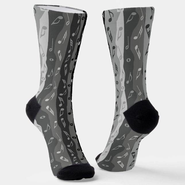 Musiknoten Vertikale Streifen Socken (Gewinkelt)