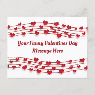 Musiknoten von Liebe Herzen Valentinstag Feiertagspostkarte