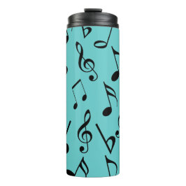 Musiknoten Wärmespeicher mit Lid | Bearbeitbar Thermosbecher