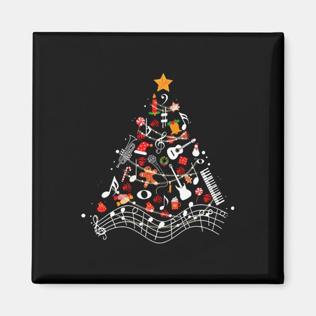 Musiknoten Weihnachtsbaum Musical Teacher Music X Magnet (Vorne)