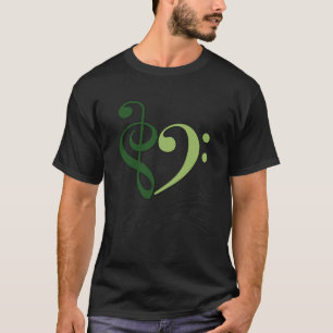 Musiknoten Wellige Notenzeile Wald und Moos Grün T-Shirt