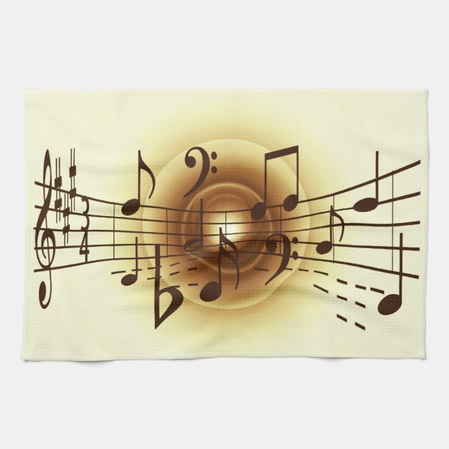 Musiknotenillustration Küchentuch (Horizontal)