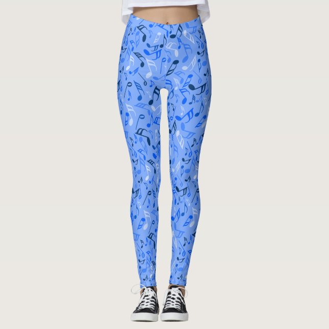 Musiknotens Blue Leggings (Vorderseite)