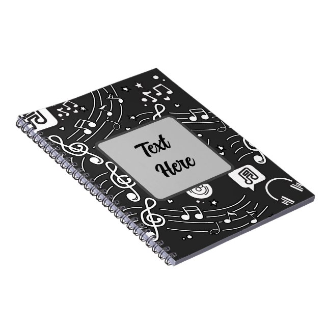 Musiknotens Doodle Spiral Notebook - Ideal für M Notizblock (Rechte Seite)