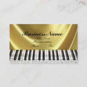 Musiknotens Gold Piano Keyboard Business Card Visitenkarte