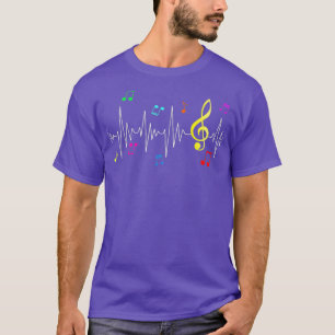 Musiknotens Heartbeat Treble Clickmusiker T-Shirt