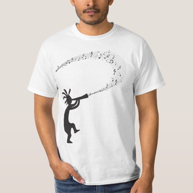 Musiknotens Kokopelli Native American T - Shirt (Vorderseite)