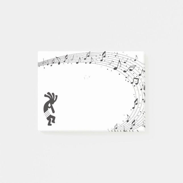 Musiknotens Kokopelli  Post-it Klebezettel (Vorderseite)