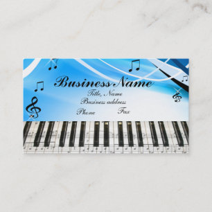 Musiknotens Piano Keyboard Business Card Visitenkarte