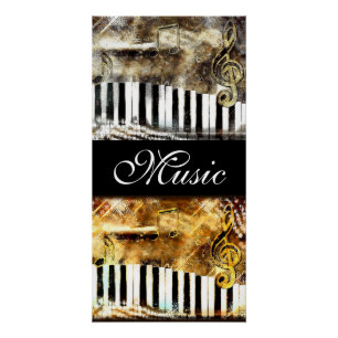 Musiknotens Piano Keys Tanzgeräte Poster