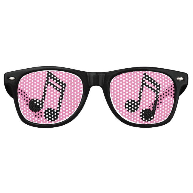 Musiknotens Retro Party Shades Partybrille (Vorderseite)