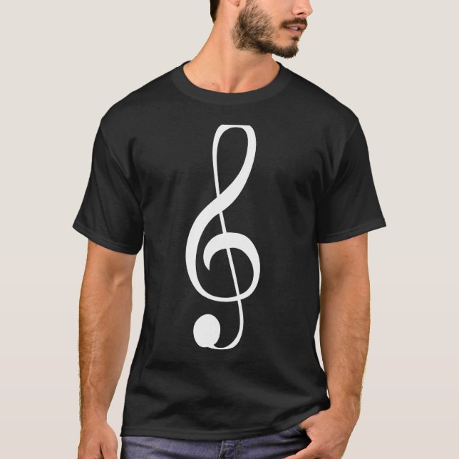 Musiknotens Treble Clef Cool Design Musiker T-Shirt (Vorderseite)