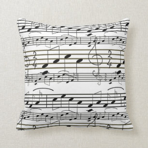 Musiknotenschwarzweiss-Clef-Anmerkungs-Blatt-Musik Kissen