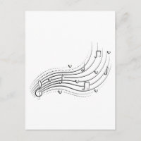 Musiknotenwelle, schwarze Linien-Cliparts