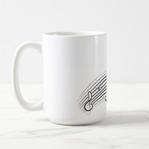 Musiknotenwelle, schwarze Linienclipart Kaffeetasse