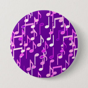 Musiknotes print - violett, lila, vielseitig button