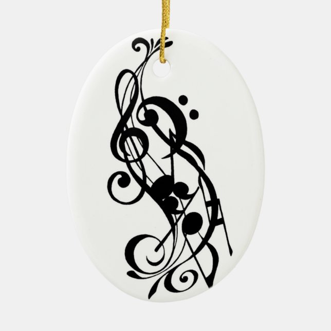 Musiknoteverzierung Keramik Ornament (Vorne)