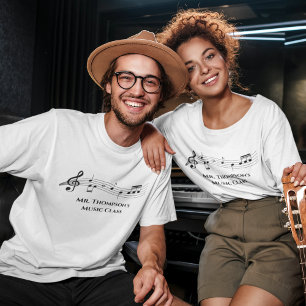 Musiknotizen Band oder Choir-Lehrer für benutzerde T-Shirt