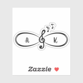 Musiknotizen Liebe Unendlich Symbol Custom Aufkleber