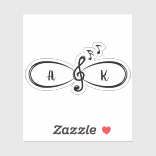 Musiknotizen Liebe Unfinity Symbol Custom Aufkleber