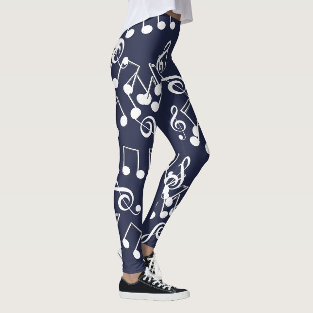 Musiknotizen Treble Clef Muster Leggings (Rechts)