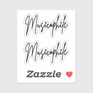 Musikophile Typo mit Liebe Herz, maßgeschneidert V Aufkleber