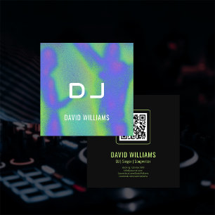 Musikparty-DJs Singer Songwriter QR-Code Quadratische Visitenkarte