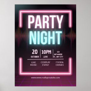 Musikparty-Einladung, Party Night Flyer Poster