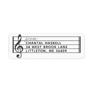 Musikpersonal Treble Clef Musical Rücksendeadress