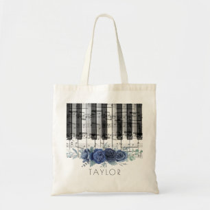 Musikpianblau-Rose Tasche