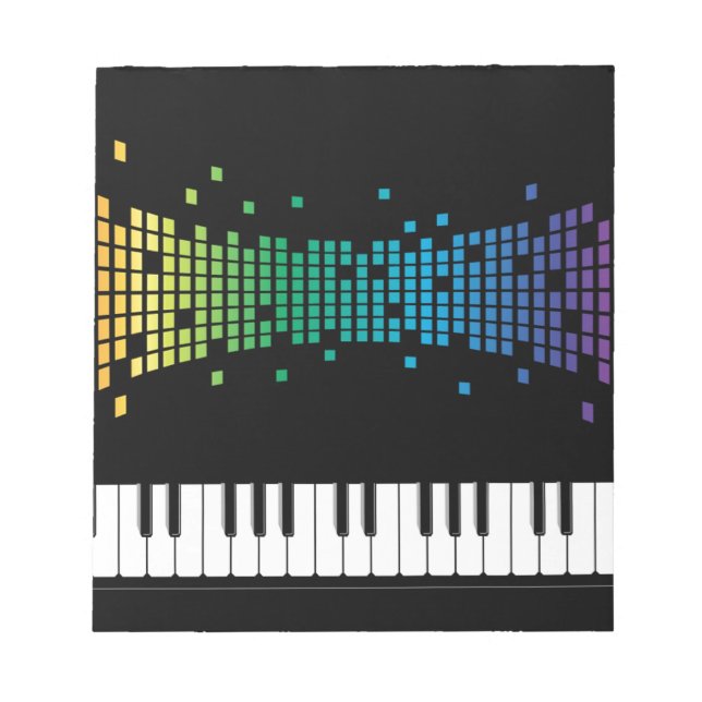 Musikpiano-Instrumentaltastatur mehrfarbig Notizblock (Vorderseite)