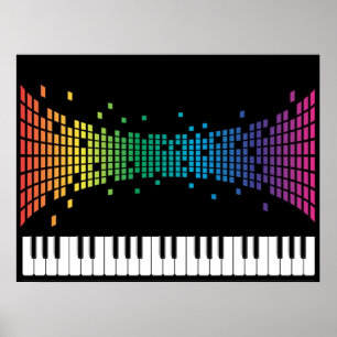 Musikpiano-Instrumentaltastatur mehrfarbig Poster