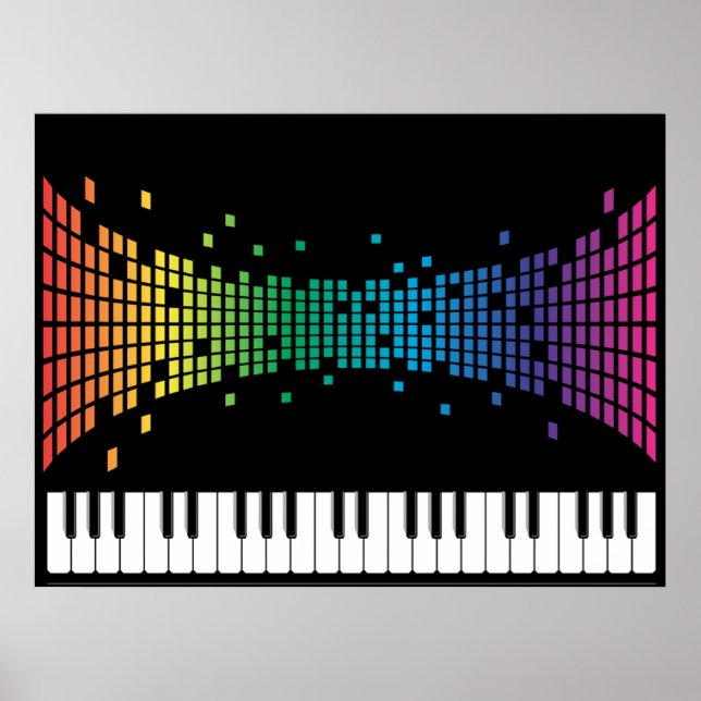 Musikpiano-Instrumentaltastatur mehrfarbig Poster (Vorne)