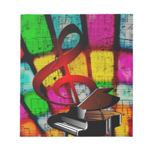 Musikpiano-Schlüssel Notizen Lehrer Reiseziel Inst Notizblock