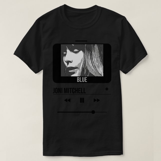 Musikplayer Joni mitchell Vblack T-Shirt (Design vorne)