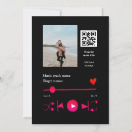 Musikplayer personalisiertes Paar Liebe q r Code t Einladung